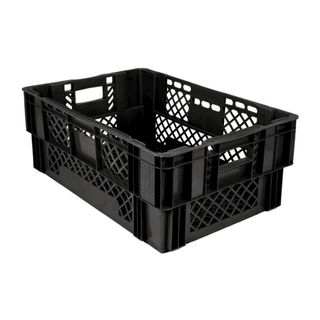 Agricultural Vented Stackable Black Crate600 x 400 x 240mm Agricultural Vented Stackable Black Crate600 x 400 x 240mm