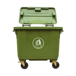 Large Industrial 4 x Wheel Bin1100L - Green Large Industrial 4 x Wheel Bin1100L - Green