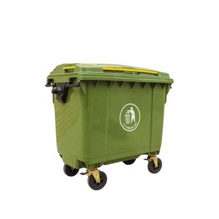 Large Industrial 4 x Wheel Bin660L - Green Large Industrial 4 x Wheel Bin660L - Green