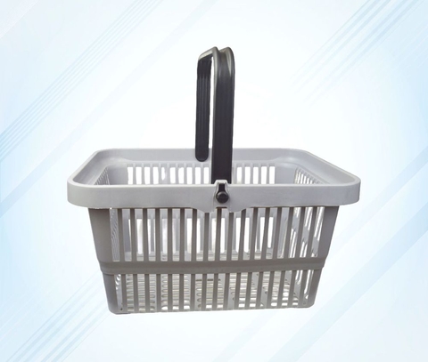 Plastic-handheld-shopping-basket-grey-black-handle Plastic-handheld-shopping-basket-grey-black-handle